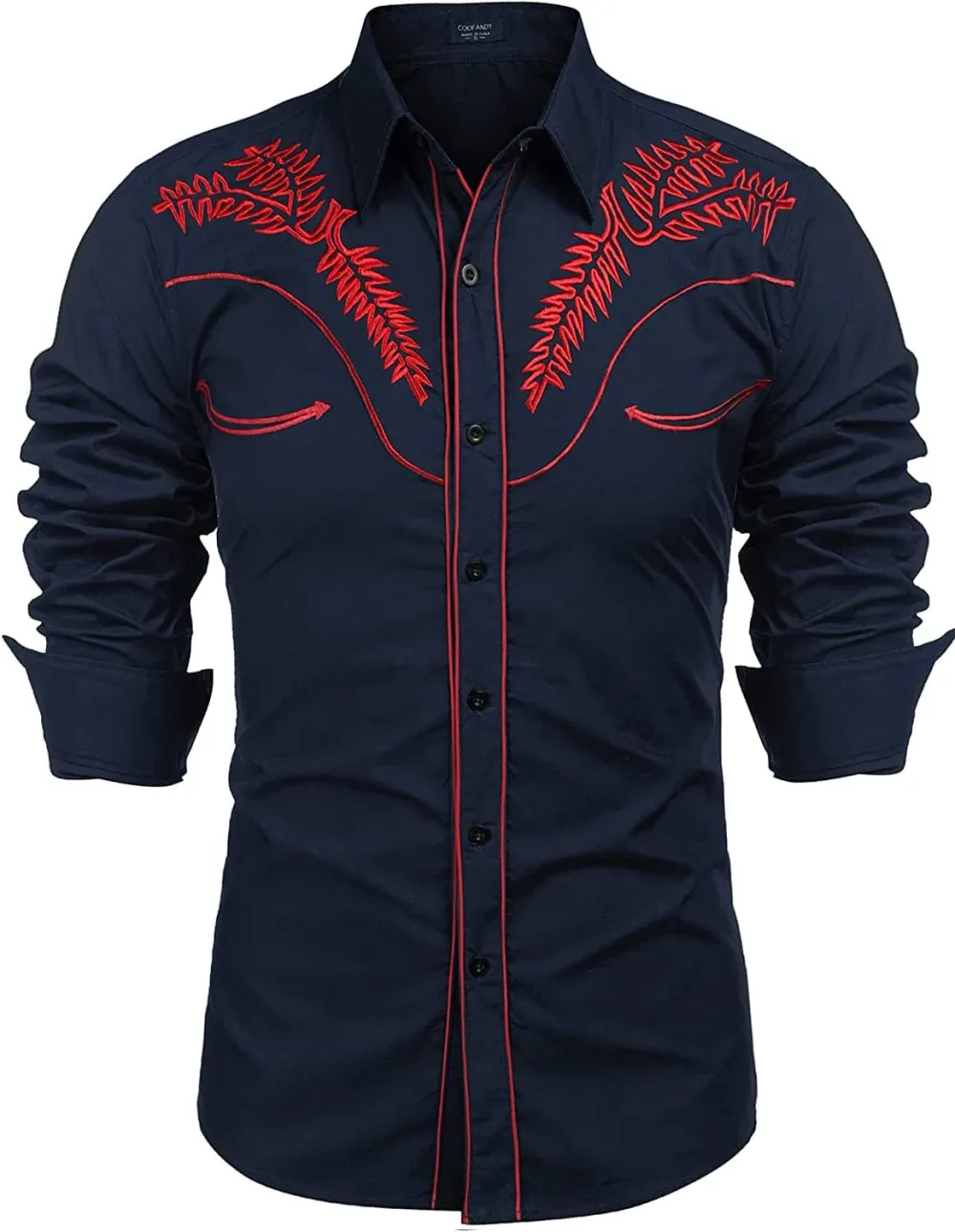 Embroidered Button Down Dress Shirt
