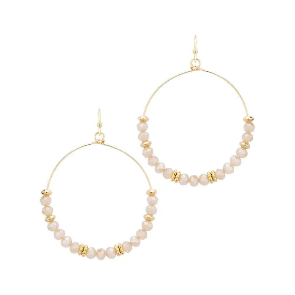 Crystal Accent Hoop Earrings