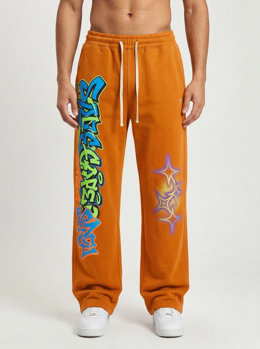 Unisex Streetwear Graffiti Star Sweatpants