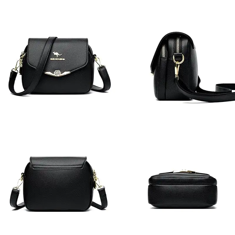 Modern Soft Zip-Top Crossbody Bag