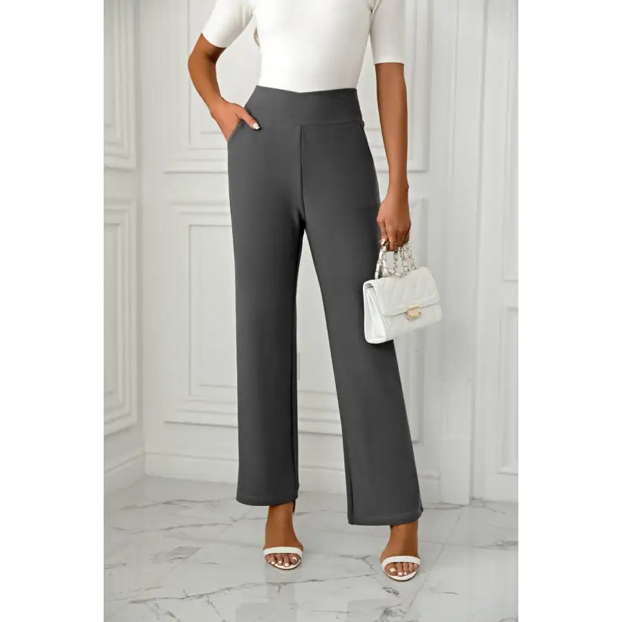 High Waist Straight Leg Pants