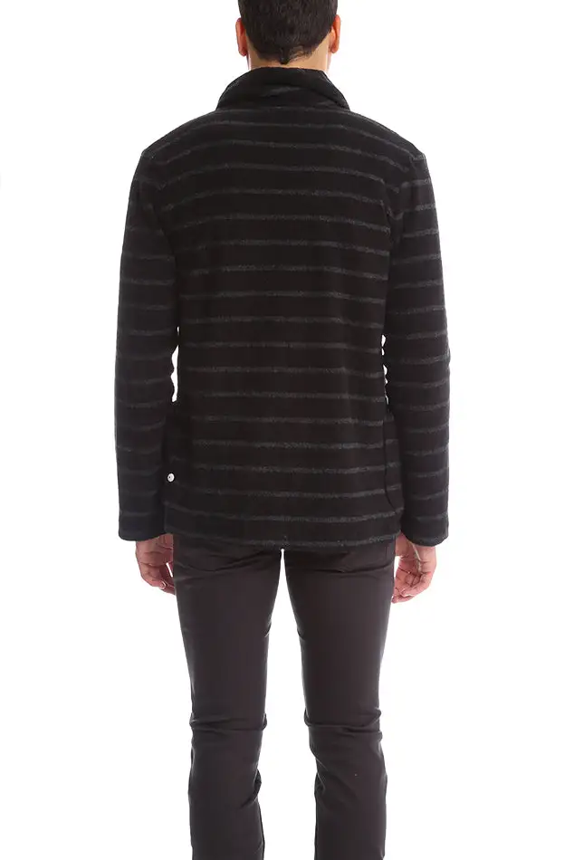 Striped Cotton Double-Breasted Jacket