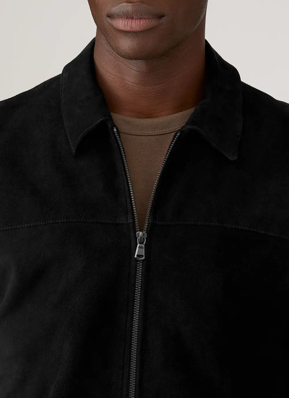 Classic Zip Suede Harrington Jacket