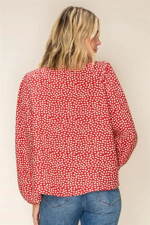 Ruffled Print Blouse