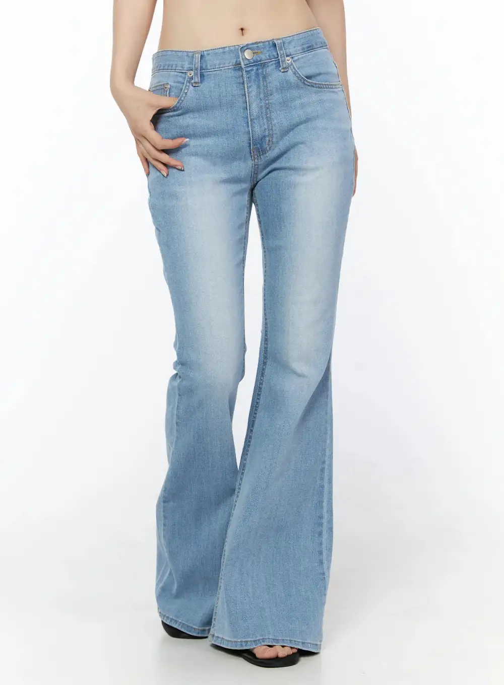 Slim-Fit Low-Rise Flared Bootcut Jeans
