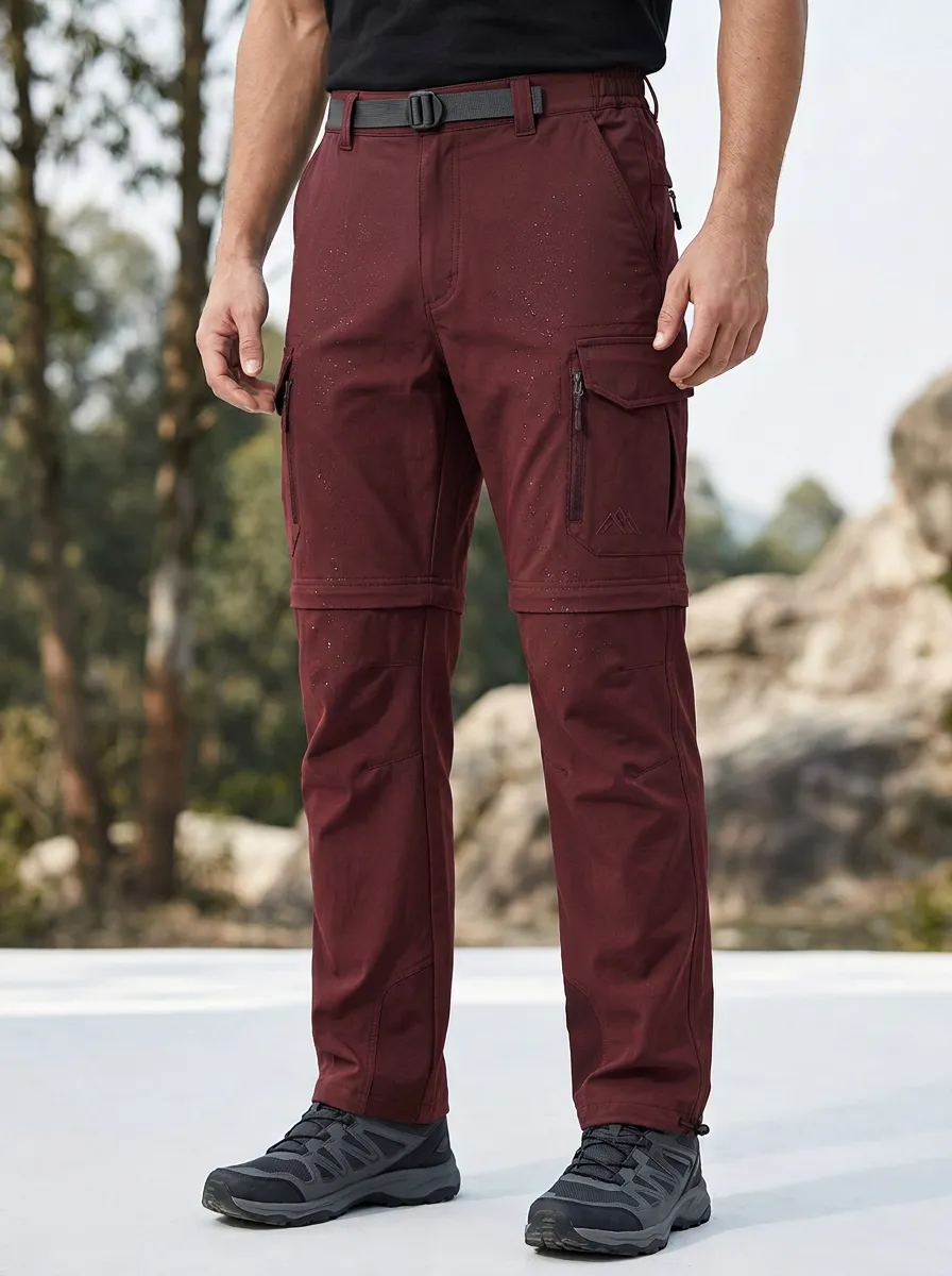 Men's Trail Travel Waterproof Zip-Off Tactical Cargo Pants