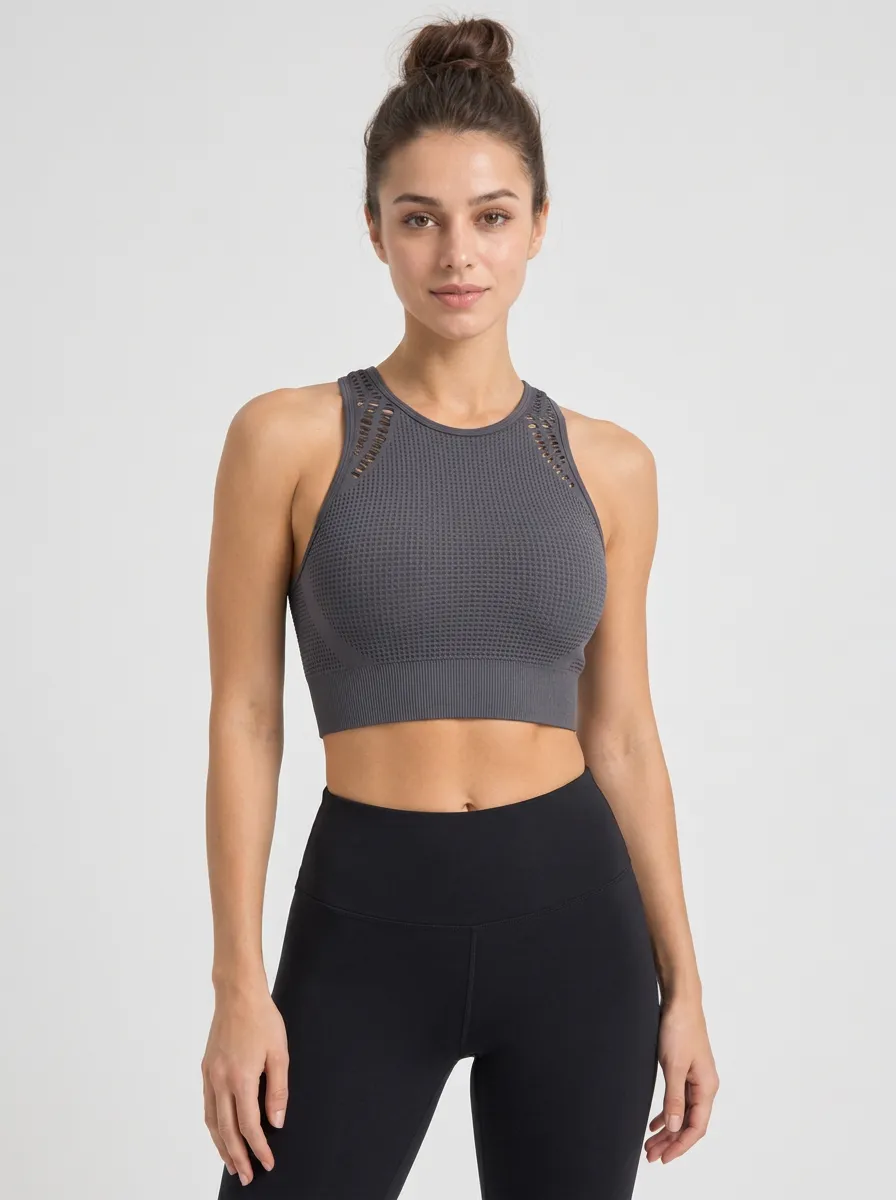 Women's Racerback Seamless Cutout Tank Style Bra
