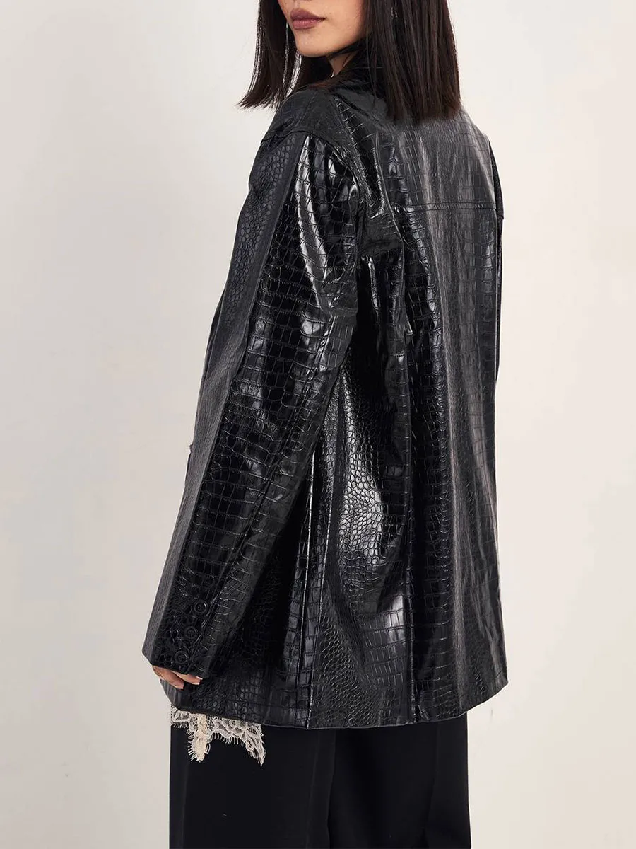 Women's Vintage Leather & Shearling Cropped Jacket