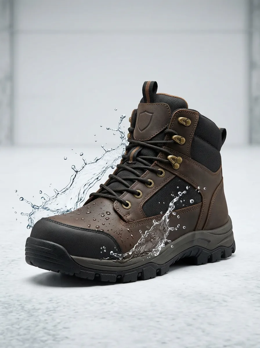 Men's Rugged Waterproof Hiking Inspired Outdoor Graphic Detail Work Boots