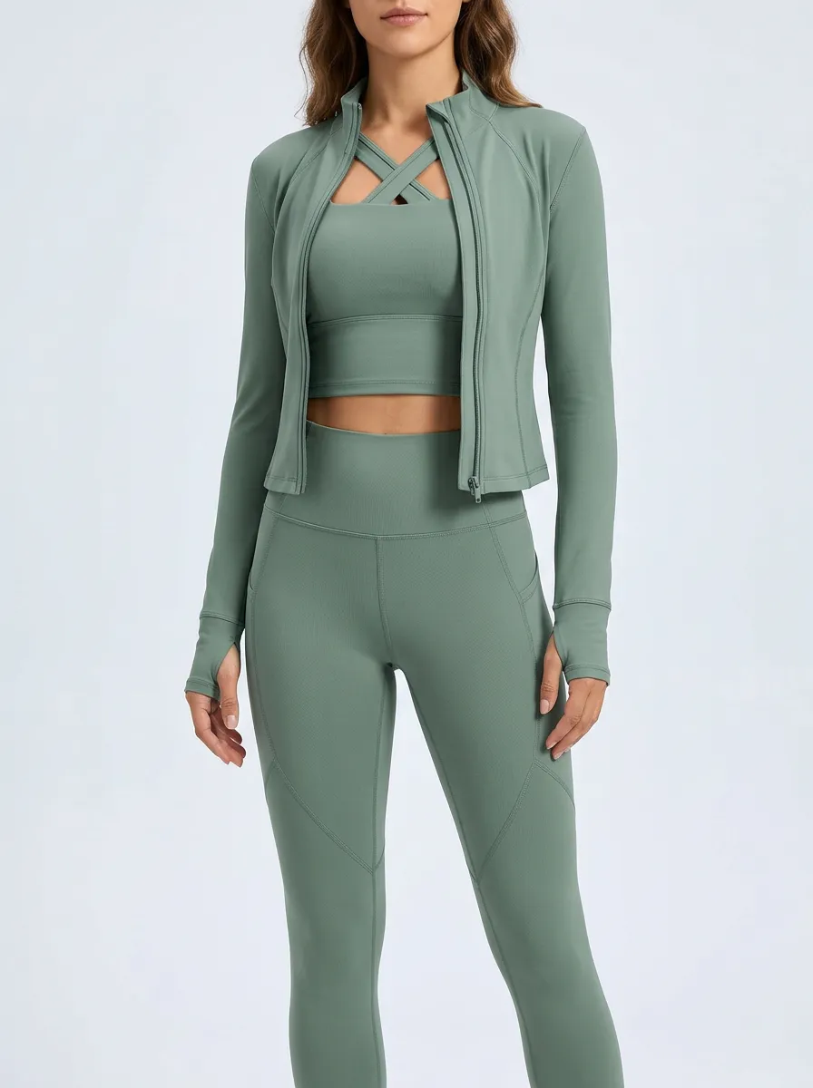 Streetwear Shape Women's Three Piece Activewear Set