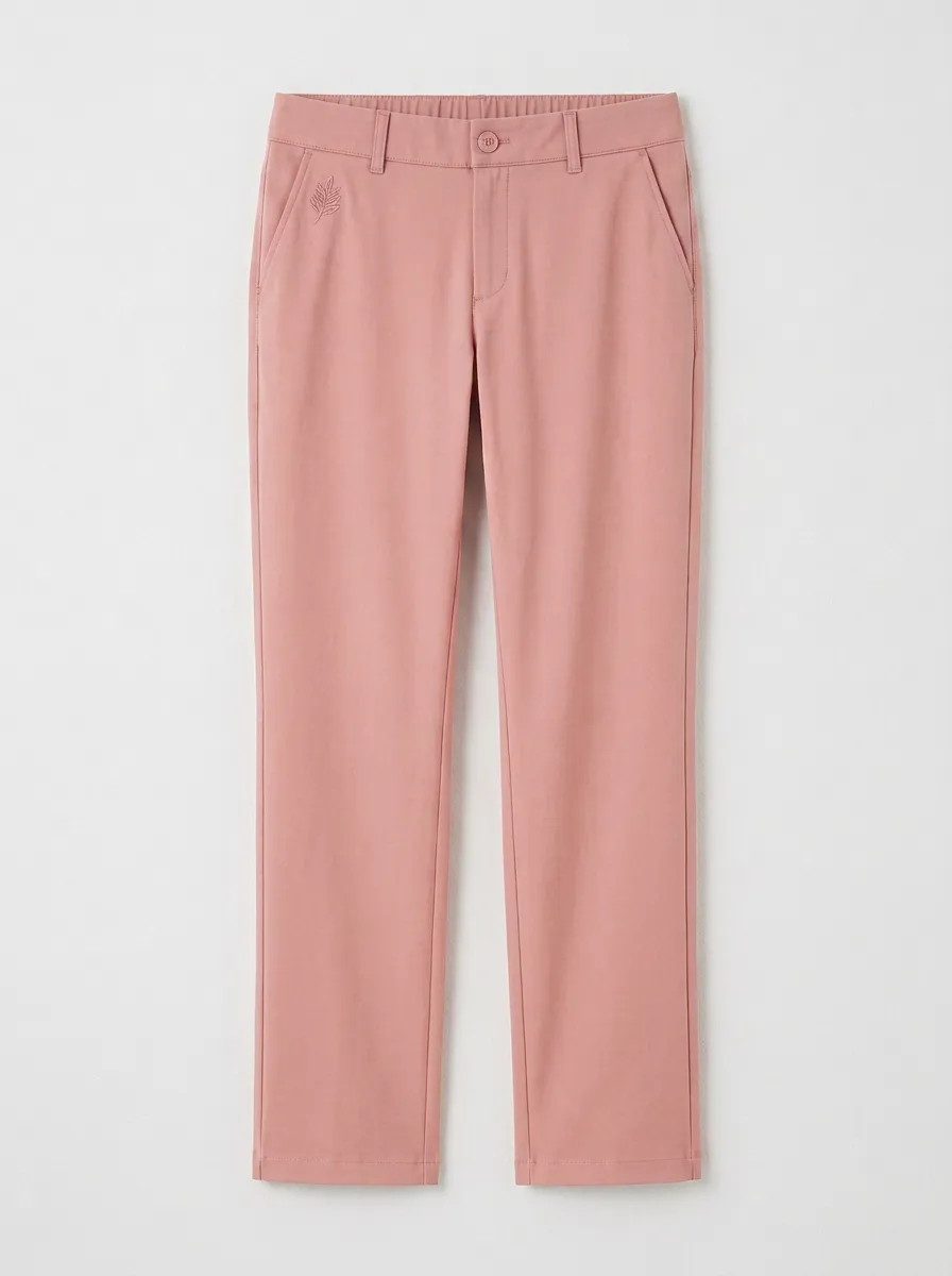 Women's Modern Comfort Leaf Logo Mid Rise Straight Leg Pants