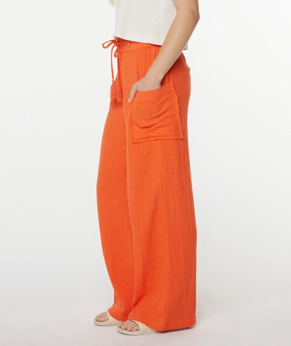 Orange Long Women's Casual Pants