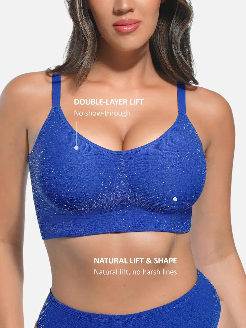 Wireless Shimmer Detail Support Bra