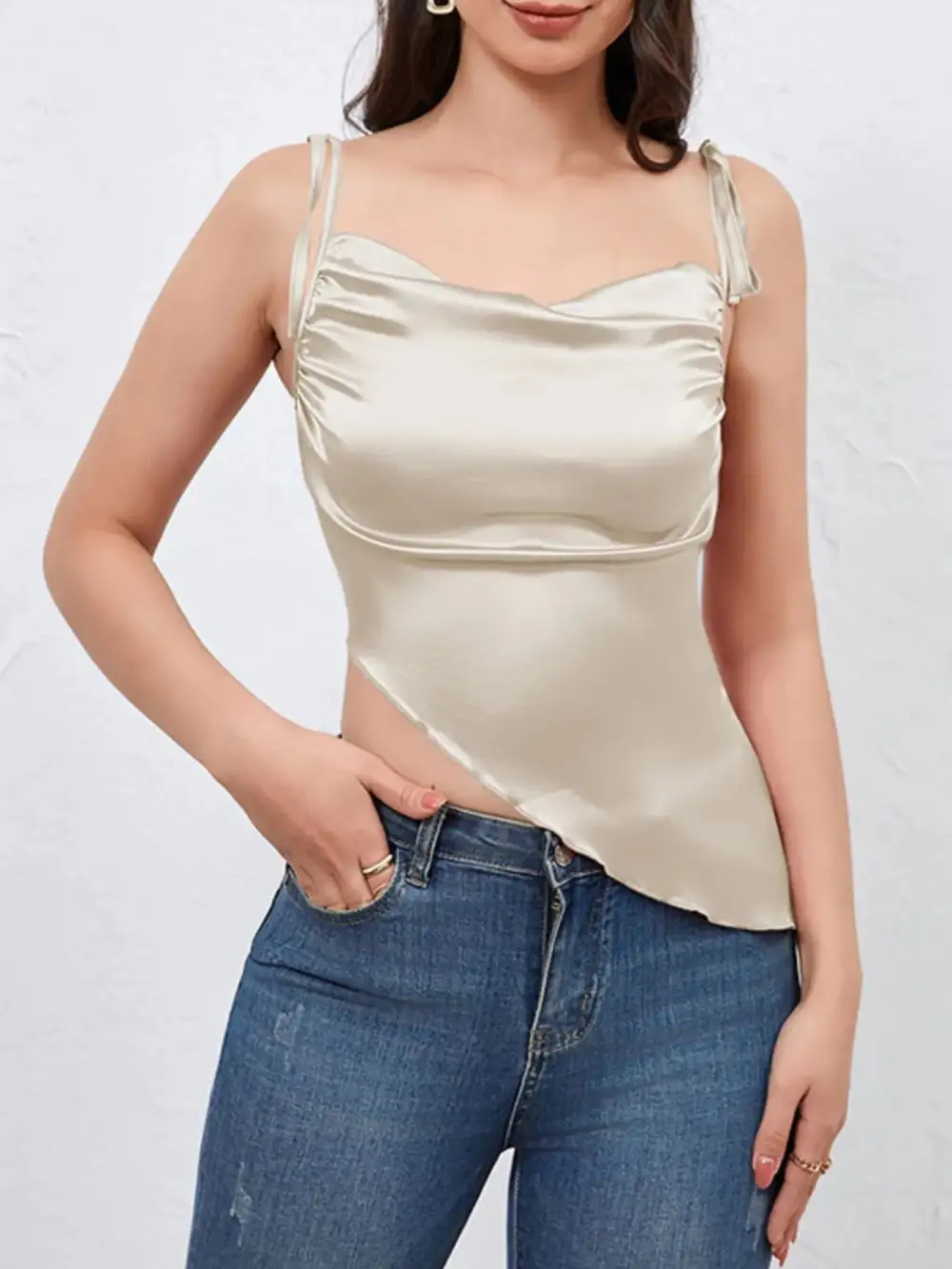 Asymmetrical Tie Shoulder Cami