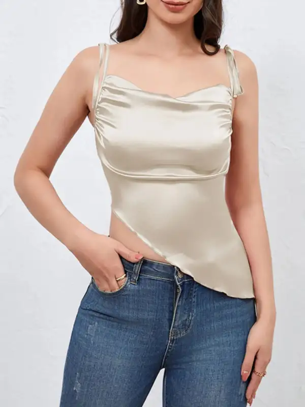 Asymmetrical Tie Shoulder Cami