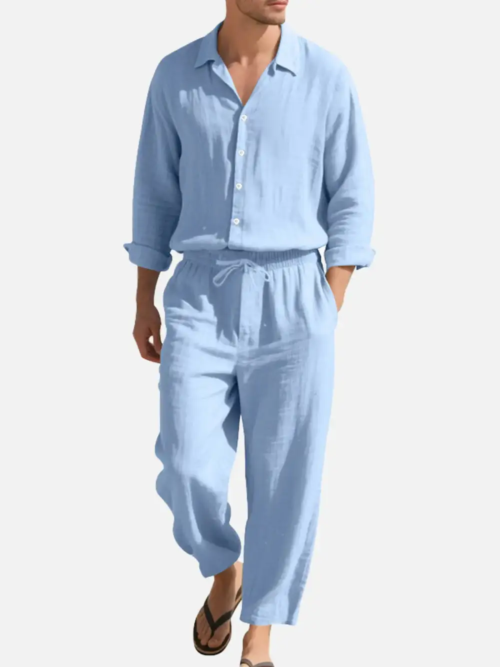 Linen Blend Relaxed Two Piece Set