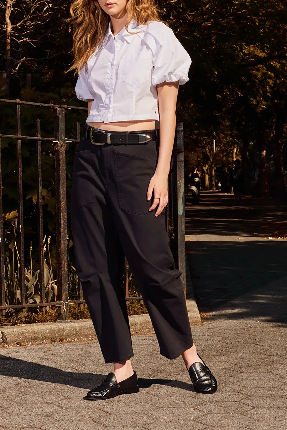BARREL LEG PANT BLACK