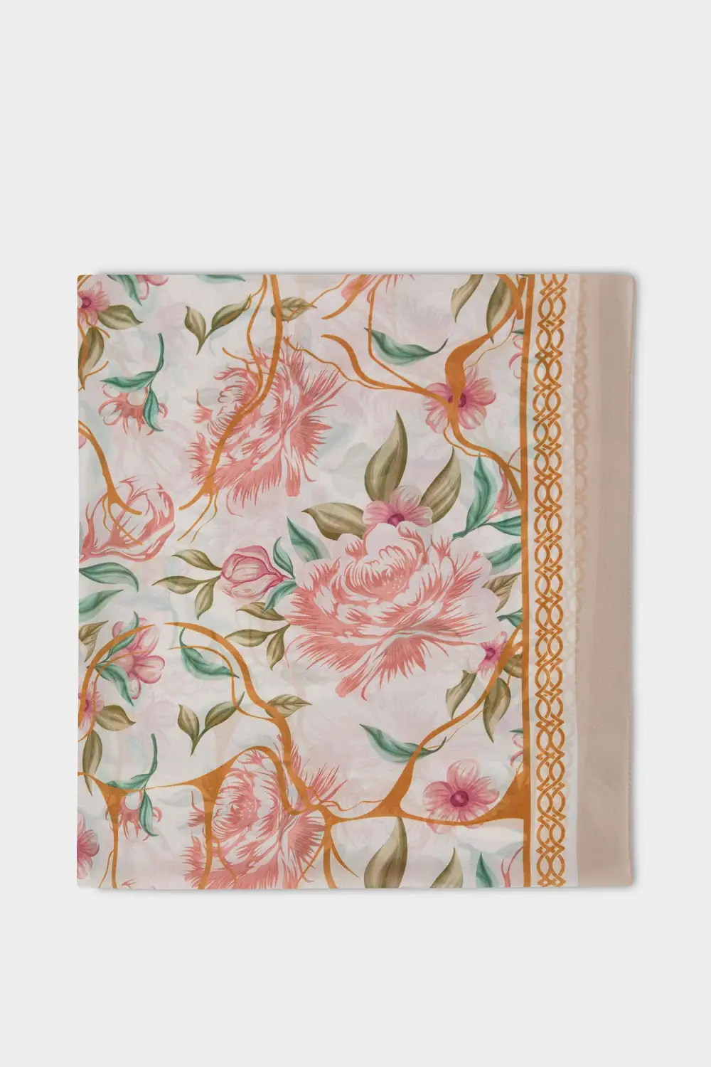 Ladies' Pink Floral Print Shawl