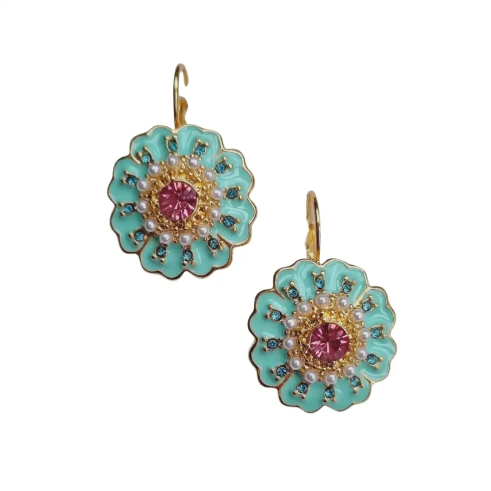 Floral Enamel Earrings