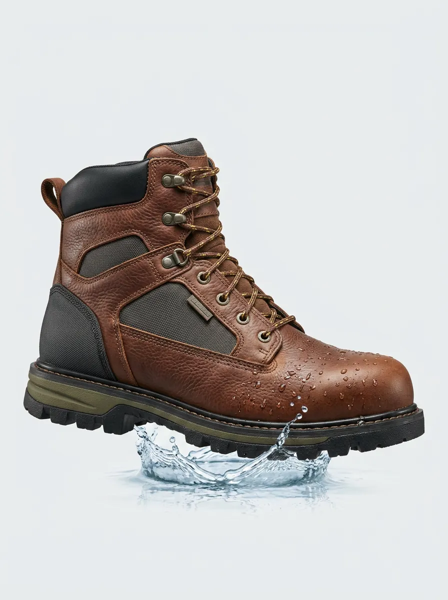 Performance-Look Outdoor Leather-Look Men's Waterproof Work Boots