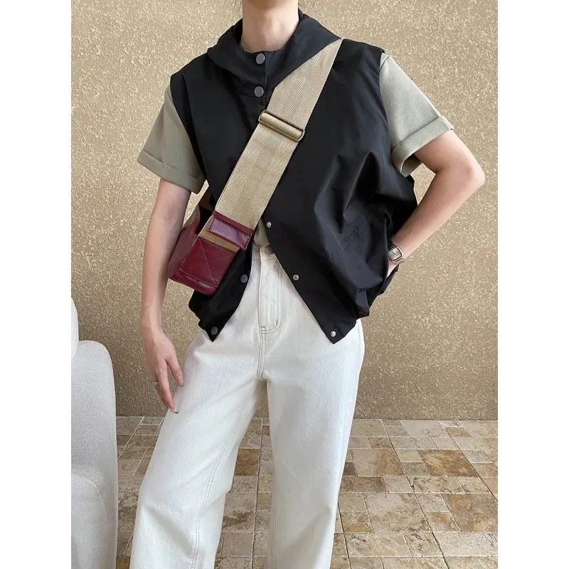 Contemporary Loose Hooded Sleeveless Vest