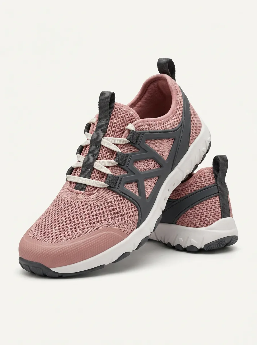 Women's Pathfinder Casual Sporty Pink Mesh Printed Sneakers