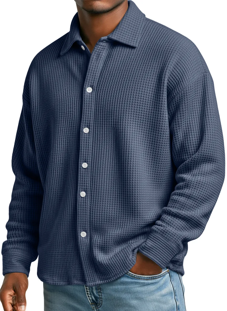 Textured Knit Long Sleeve Shirt