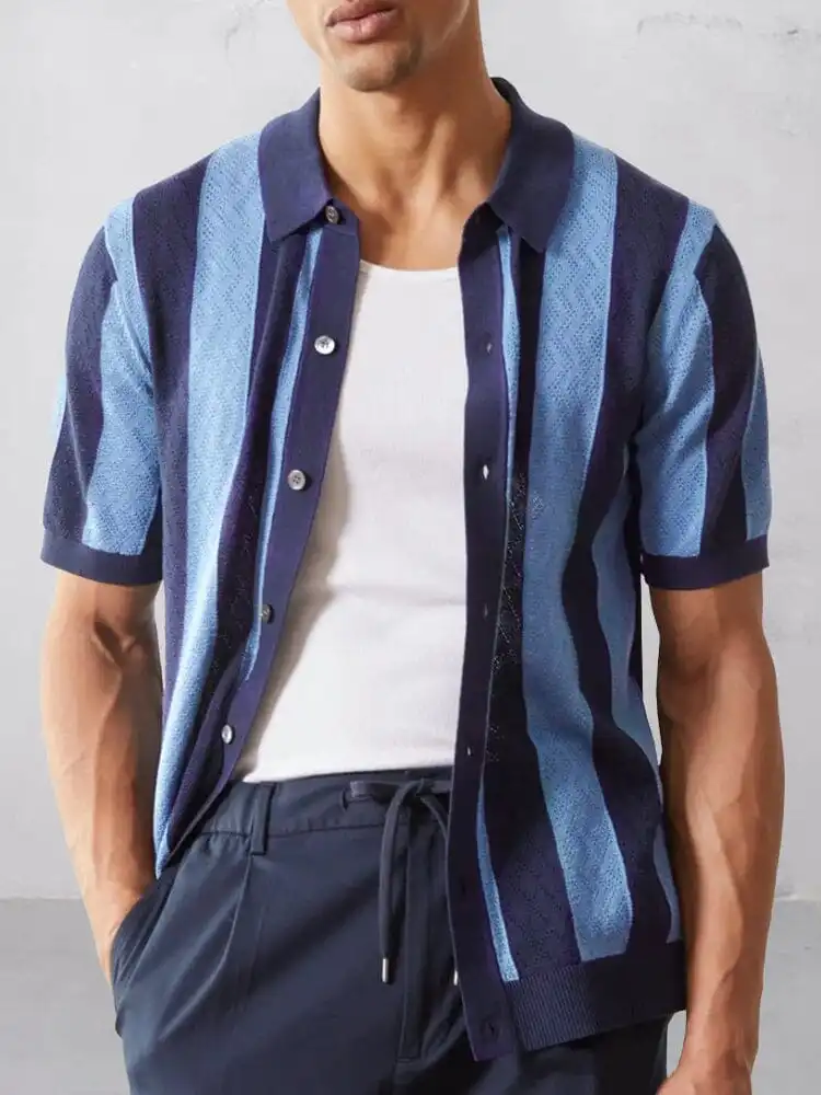 Relaxed Cut Striped Printed Shirt