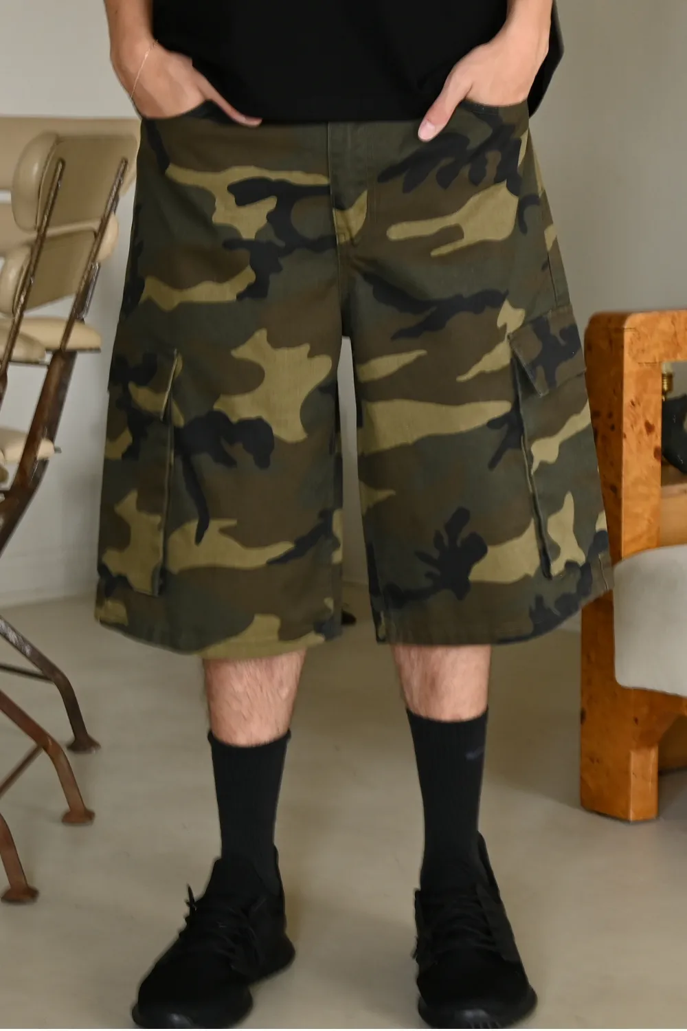 Men's Baggy Fit Cargo Camo Shorts