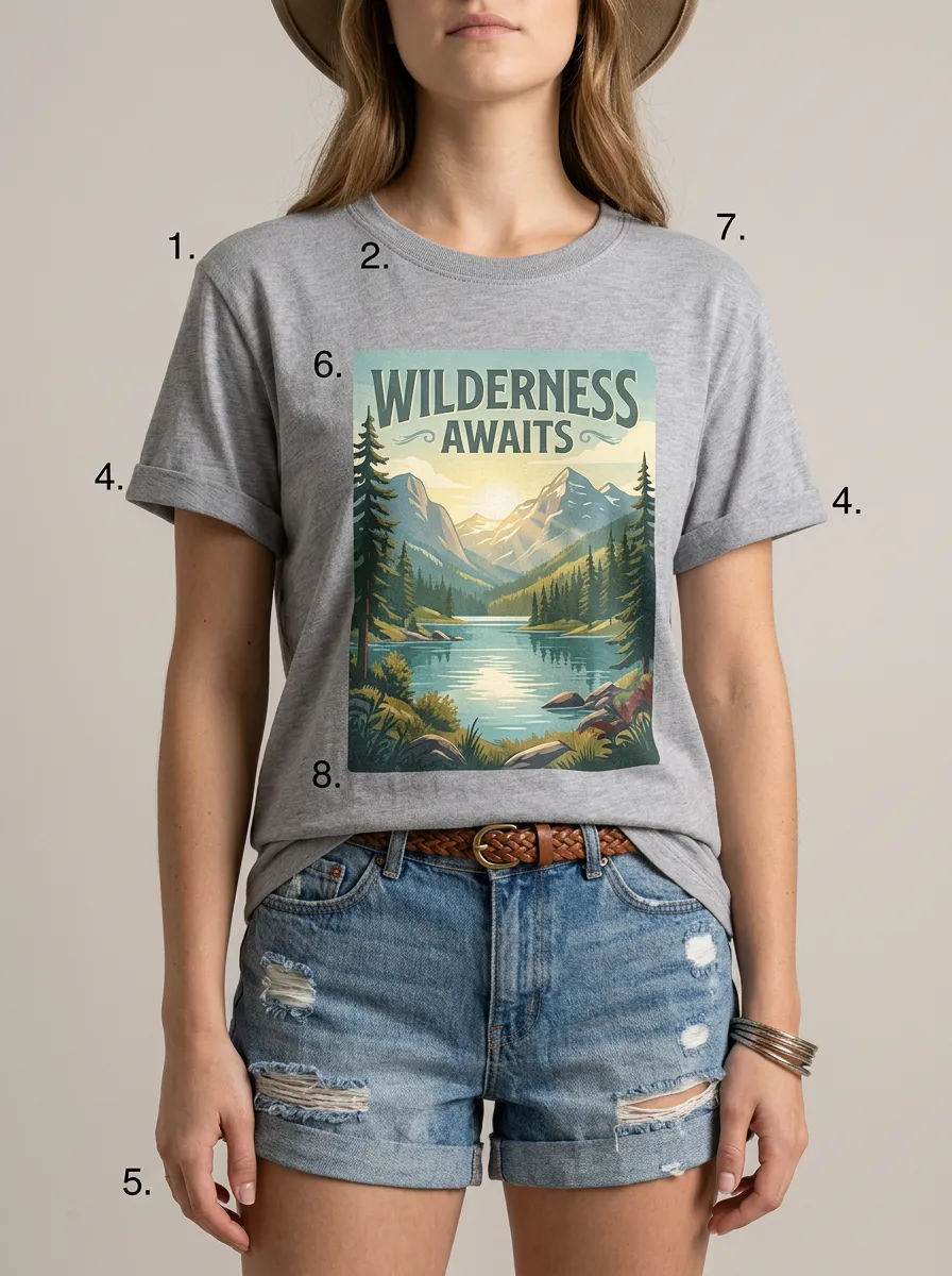Women's Wilderness Hiking Adventure Printed T-Shirt