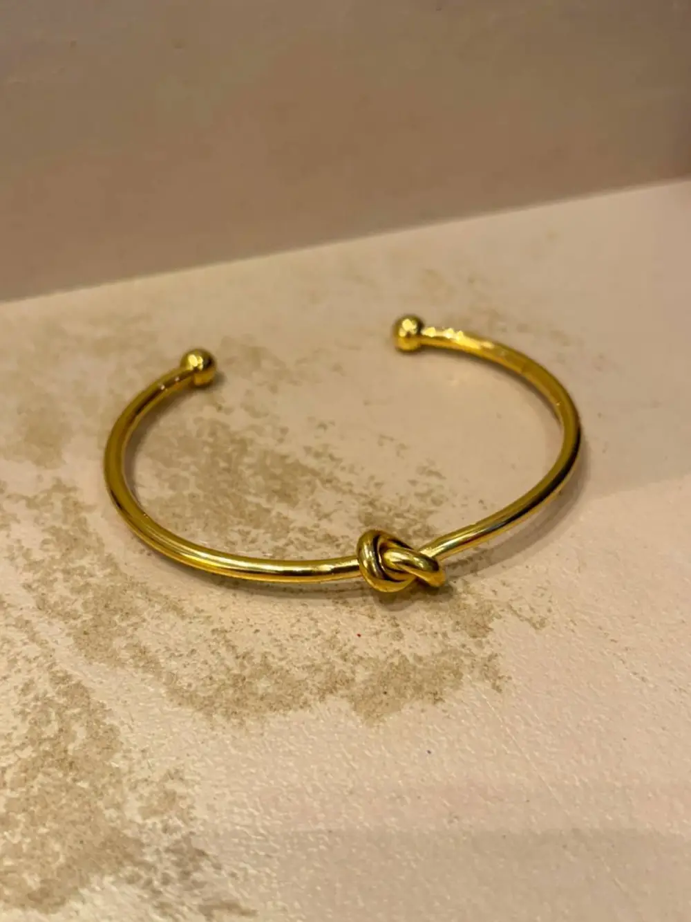Knot Detail Rigid Steel Cuff Bracelet