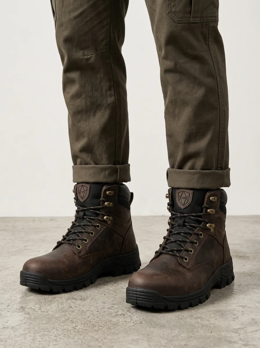 Men's Waterproof Shield Detail Graphic Detail Work Boots