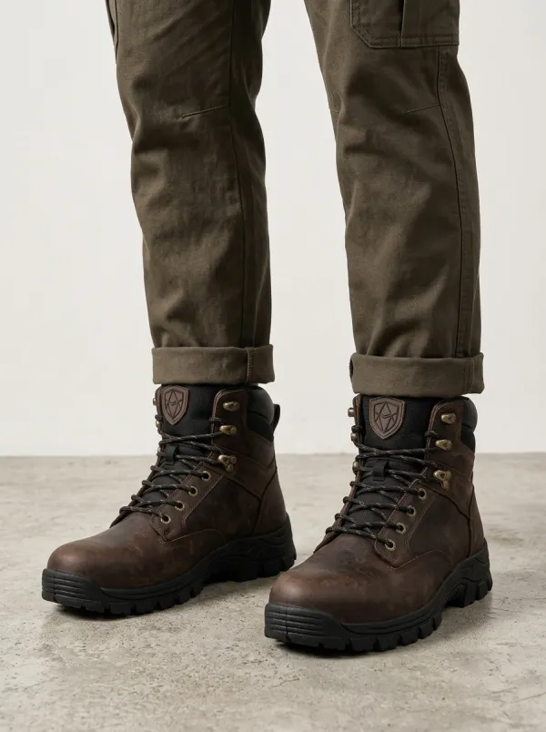 Men's Waterproof Shield Detail Graphic Detail Work Boots