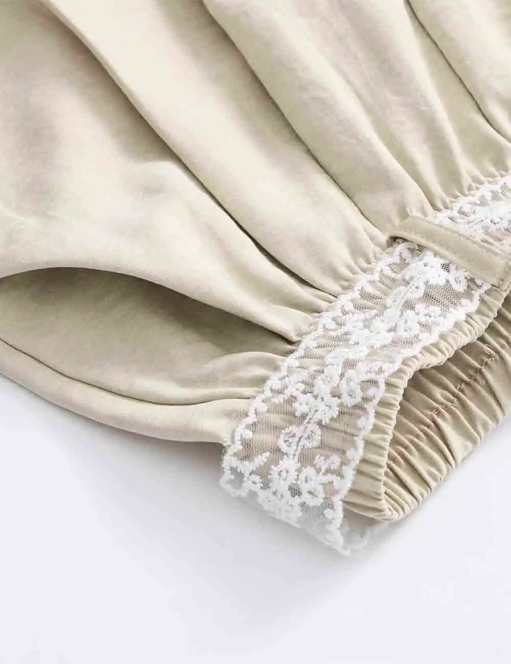 Lace Belt Wide Pants