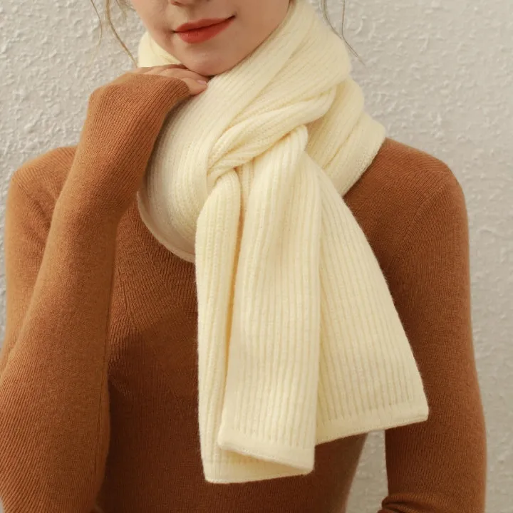 Cashmere Blend Ribbed Thread Scarf