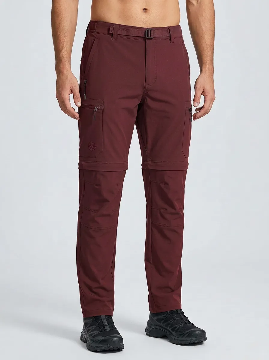 Men's Outback Hiking Compass Graphic Waterproof Zip-Off Tactical Cargo Pants