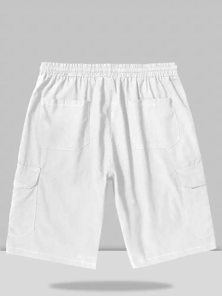 Linen Look Pants With Pockets
