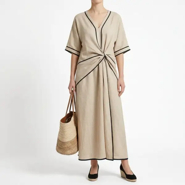 Draped Soft Flowing Maxi Dress