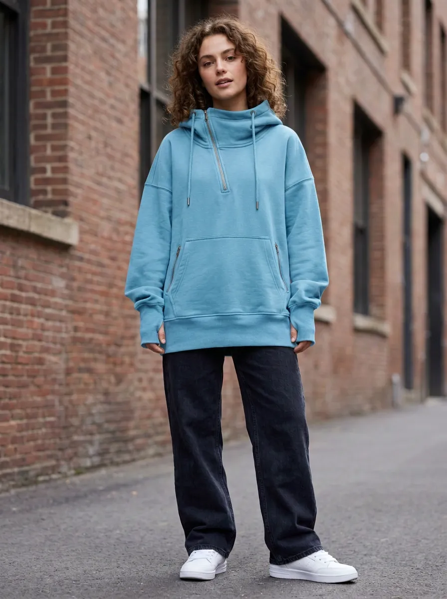 Unisex Side Zip Move Easy Pullover Hoodie