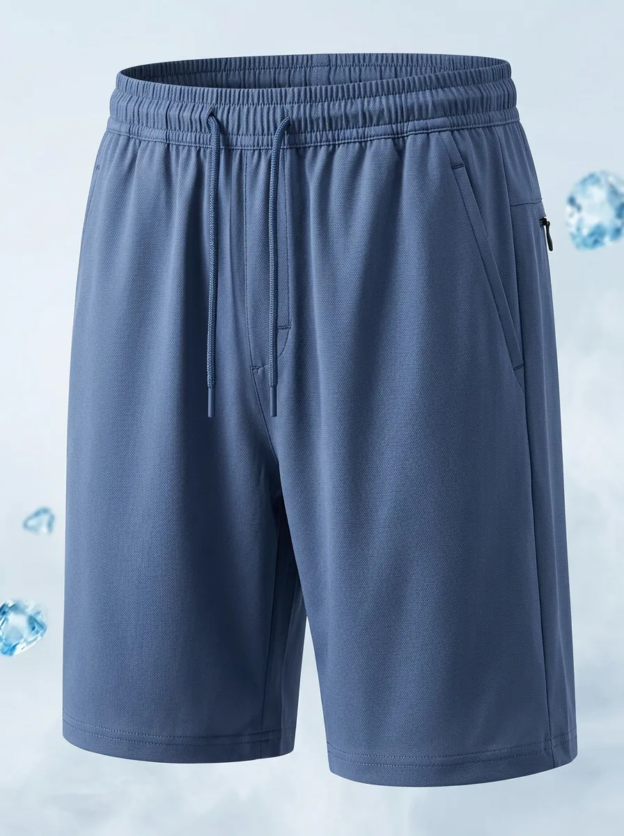 Everyday Ice-Silk Elastic-Waist Stretch Shorts
