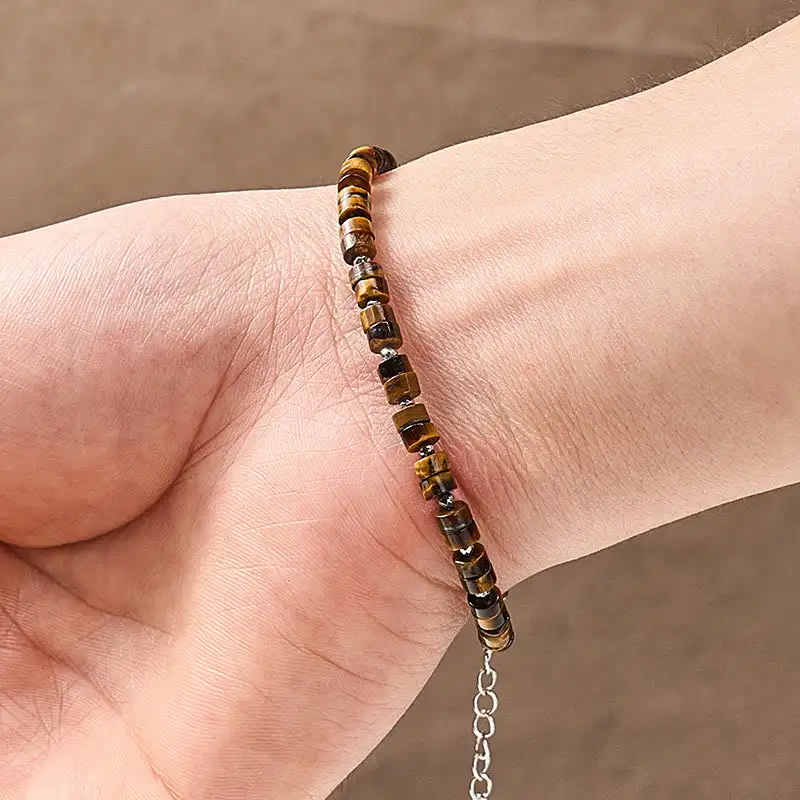Amethyst Tiger Eye Quartz Spot Jasper Obsidian Bracelet