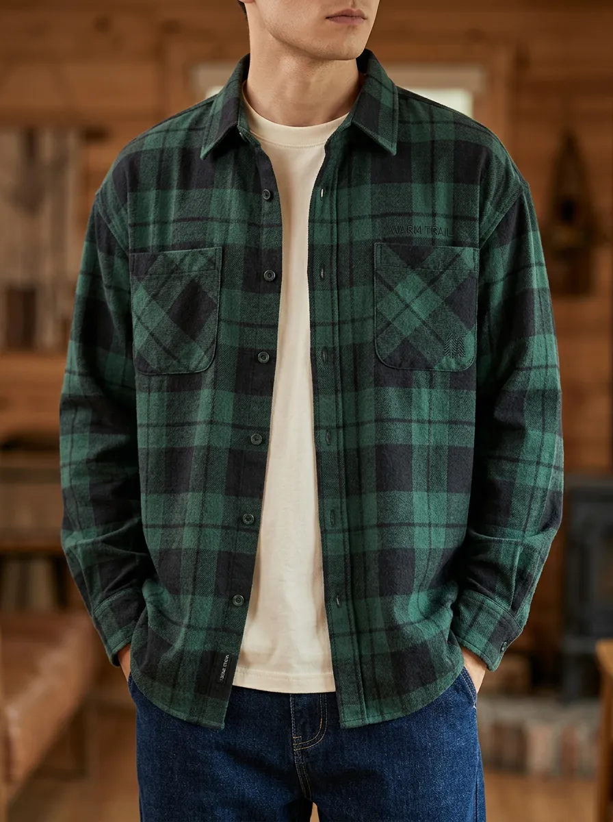 Forest Trail Plaid Button Front Shirt