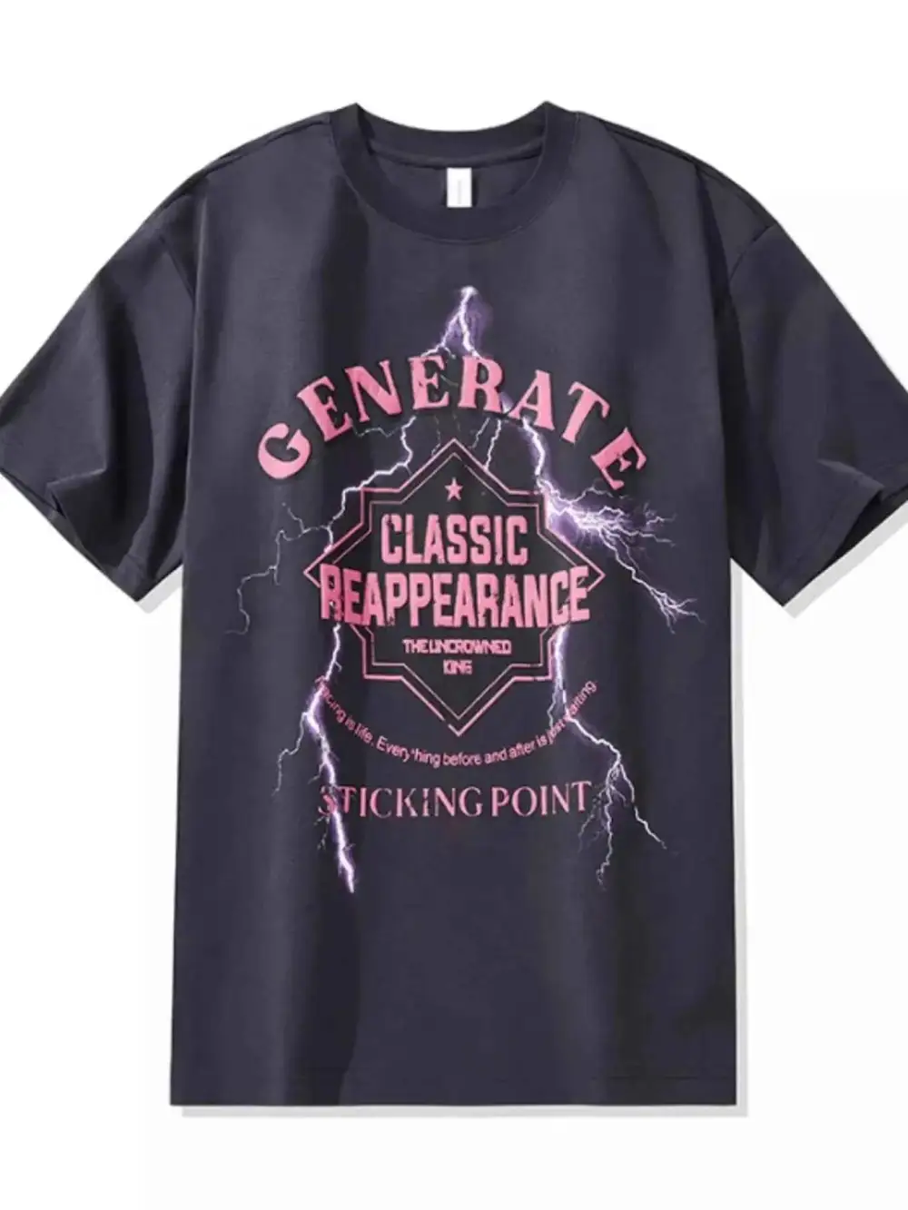 Letter Round Neck Half Sleeve T-Shirt
