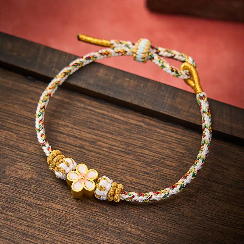 Braided Rope Flower Knowledge Bracelet