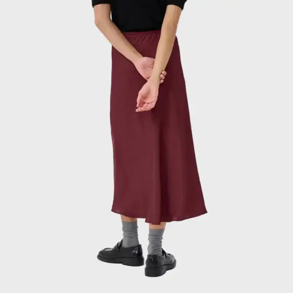 Lustrous A-Line Midi Skirt