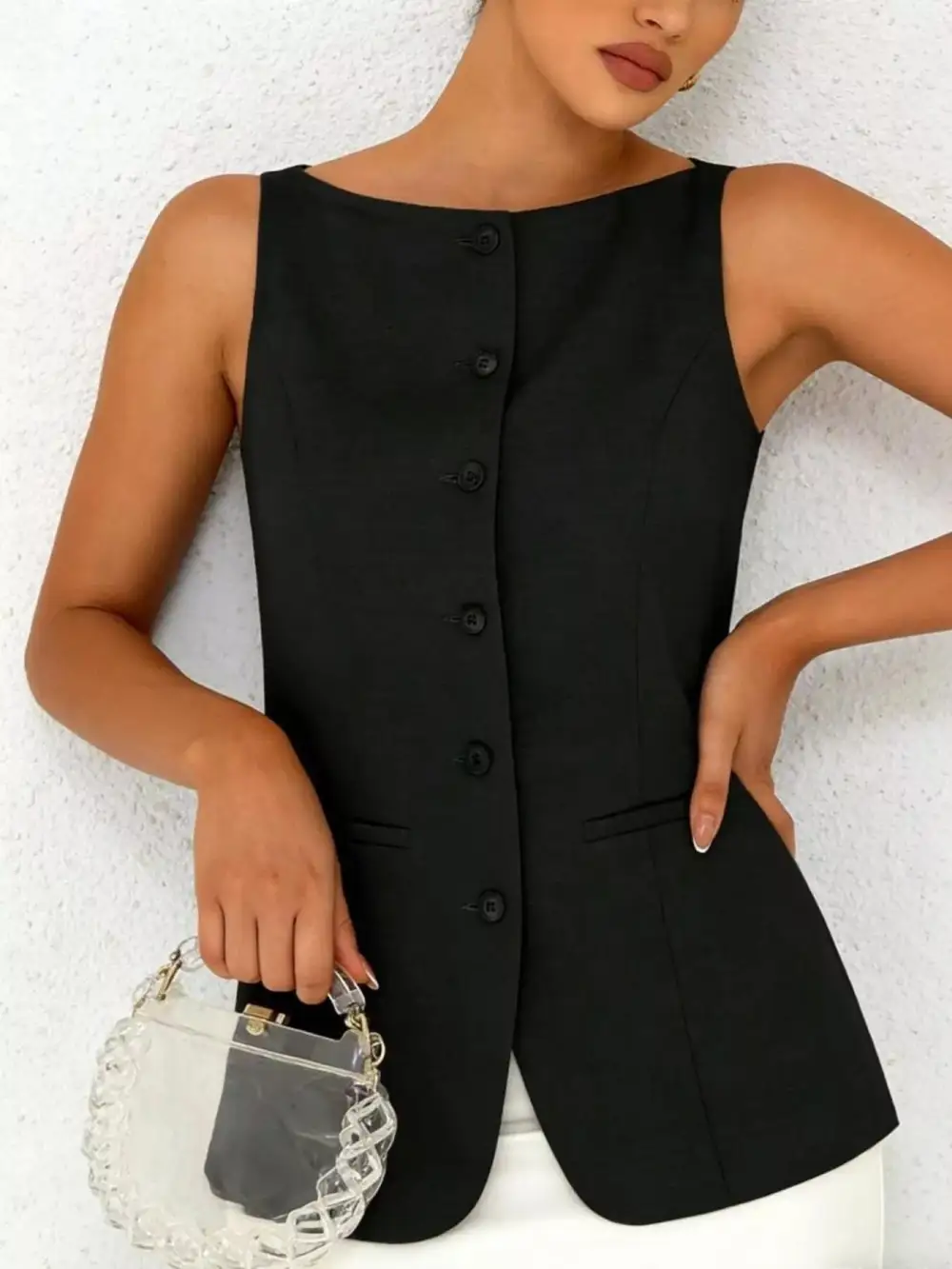Button-down Vest Relaxed Layering Vest