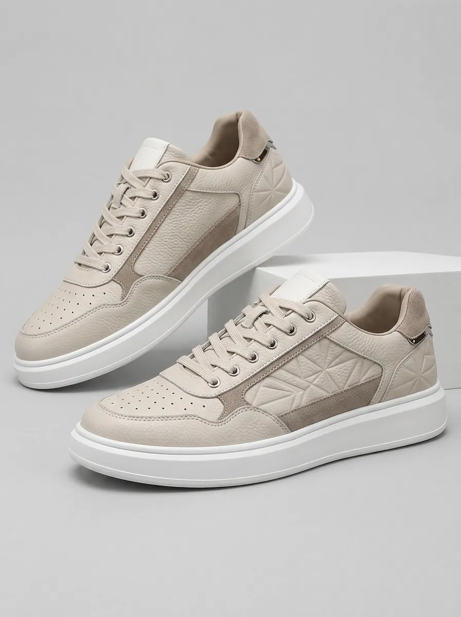 Men's Casual Geometric Pattern Embossed Skate Shoes