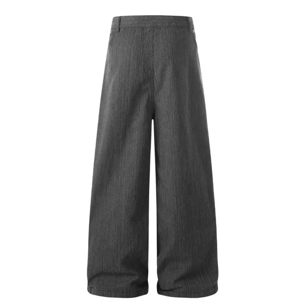 Wide Leg Utility Striped Men's Trousers