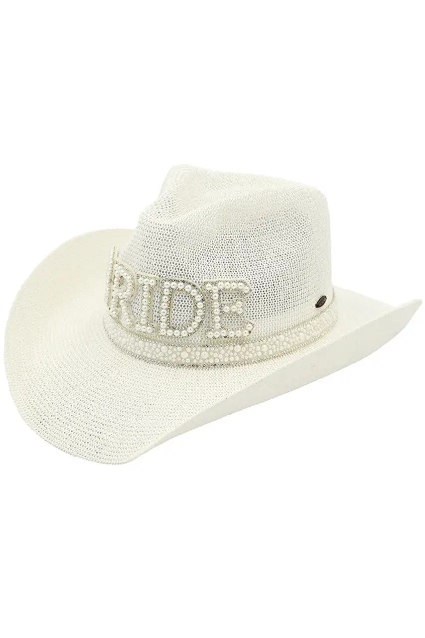 Rhinestone Bride Cowboy Hat