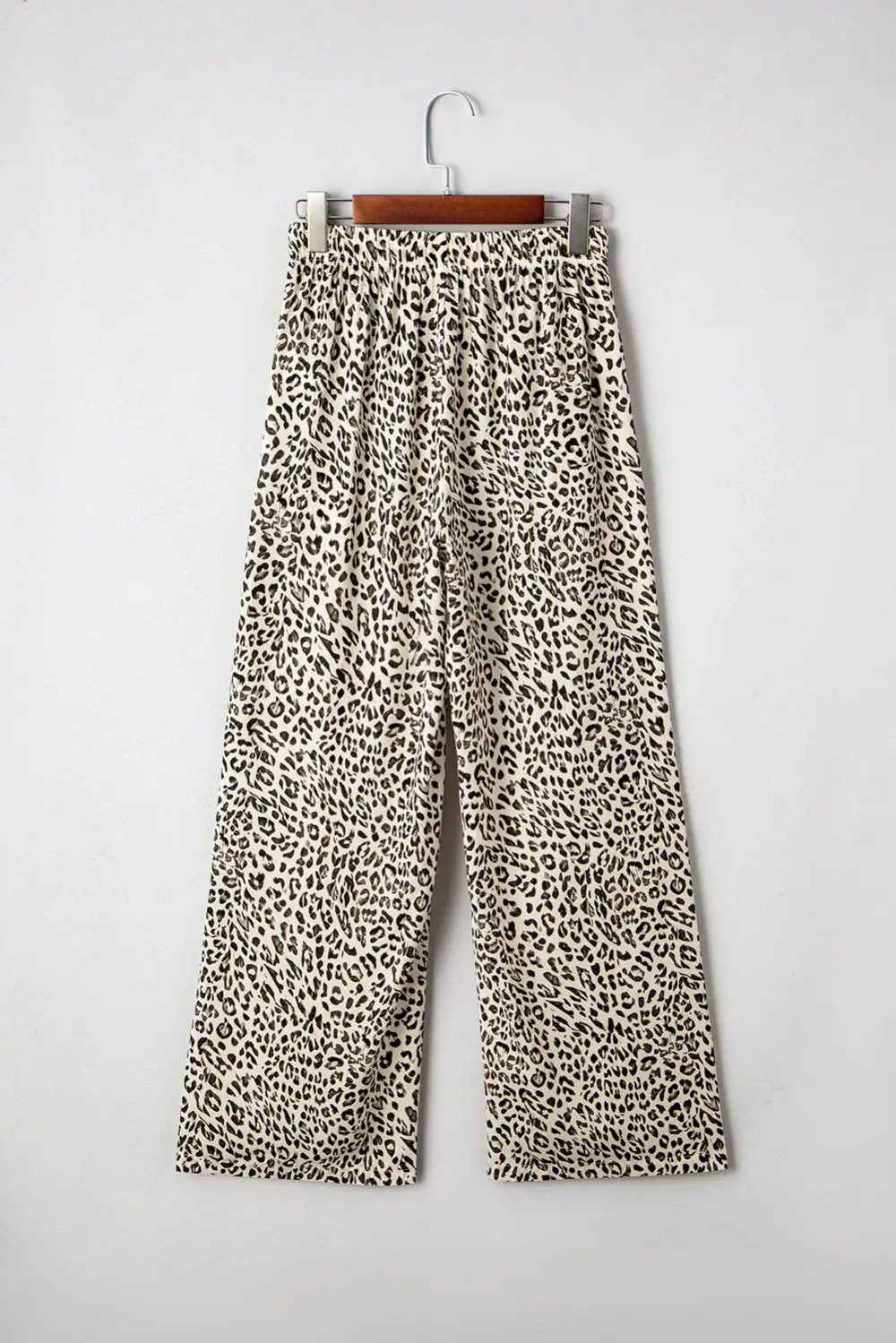 Leopard Drawstring Elastic Waistband Loose Trousers
